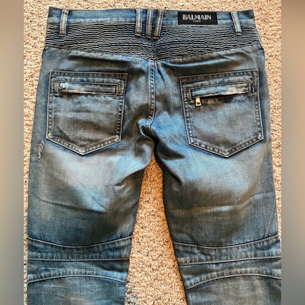 Mens Balmain Biker Jeans 32/32 - Picture 6 of 11